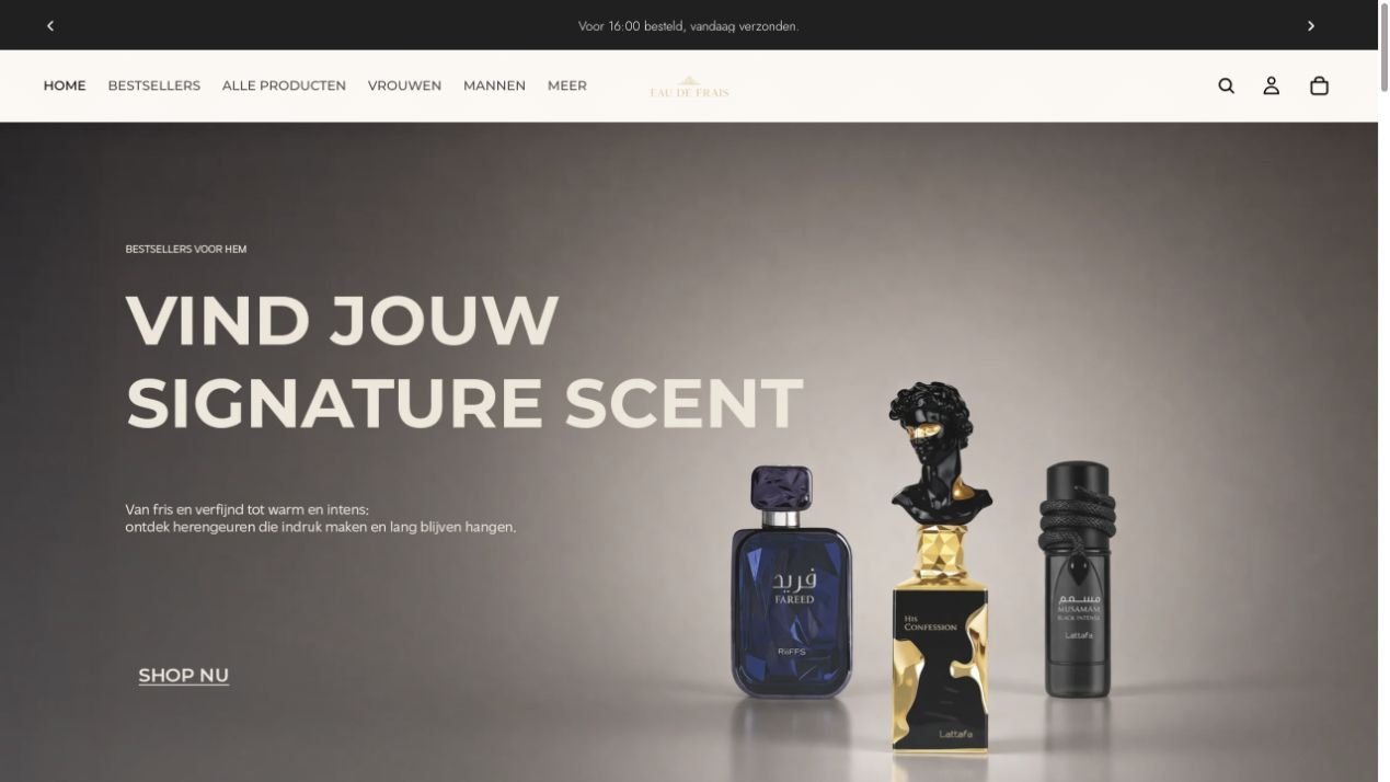 Eau de Frais websiteontwerp