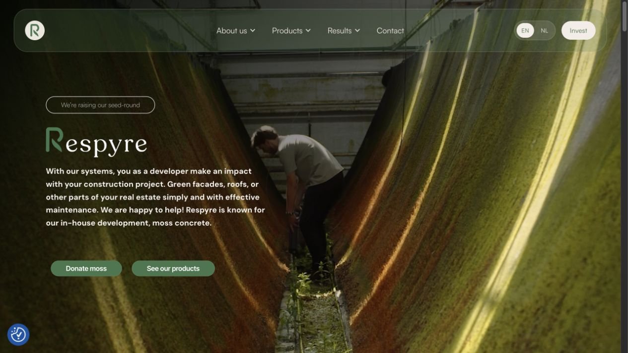 Respyre websiteontwerp
